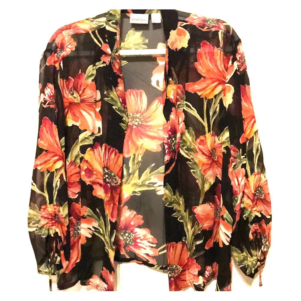 Sheer floral top Chico’s 3 ( but fits like a 2!)